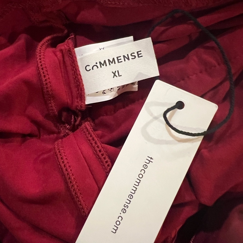 COMMENSE Florence Fringed Open Back Short Dress XL NWT Sold Out Online Burgundy - Picture 4 of 11